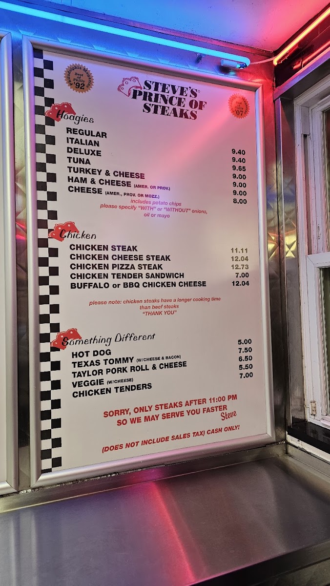 Steve's Prince of Steaks Menu - Image 4