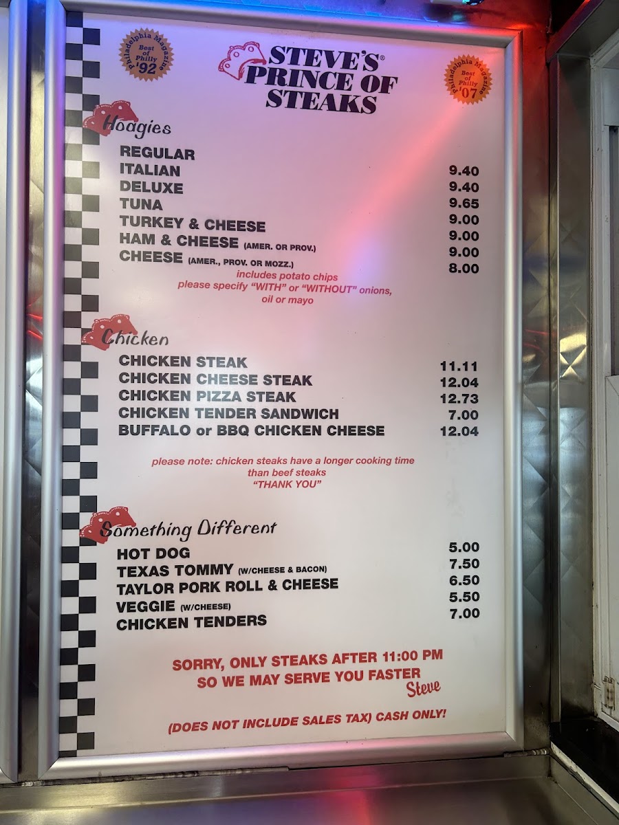 Steve's Prince of Steaks Menu - Image 6